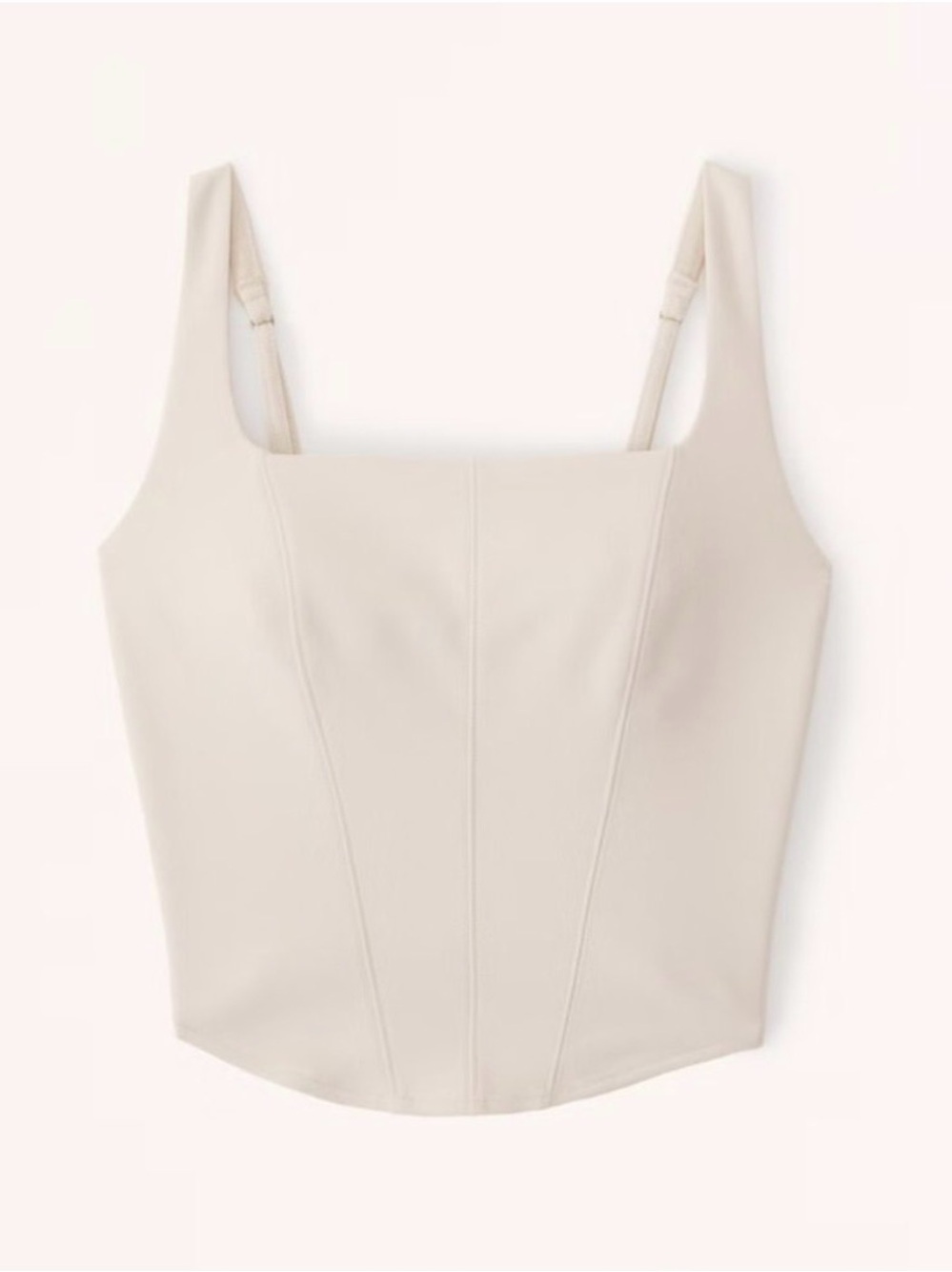 Abercrombie & Fitch Cream Square-Neck Corset Tank